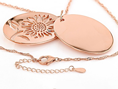 Timna Jewelry Collection™ Copper Sunflower Double Pendant With Chain