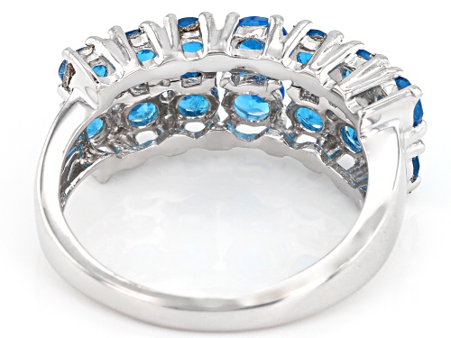 1.27ctw Round Neon Apatite Rhodium Over Sterling Silver Band Ring - Size 6