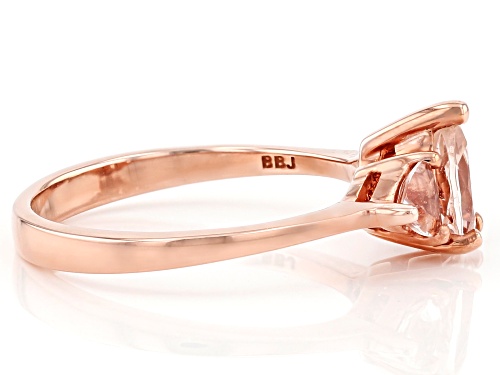 0.80ctw morganite 18k rose gold over sterling silver ring - Size 9