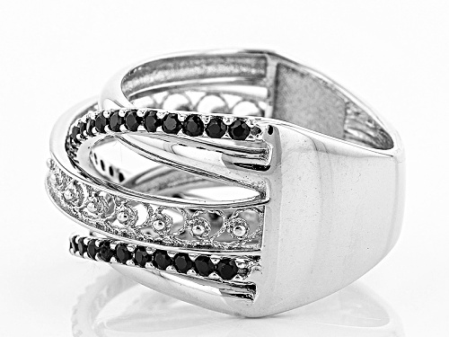 Artisan Collection Of Turkey™ 0.80ctw Round Black Spinel Sterling Silver Ring - Size 8