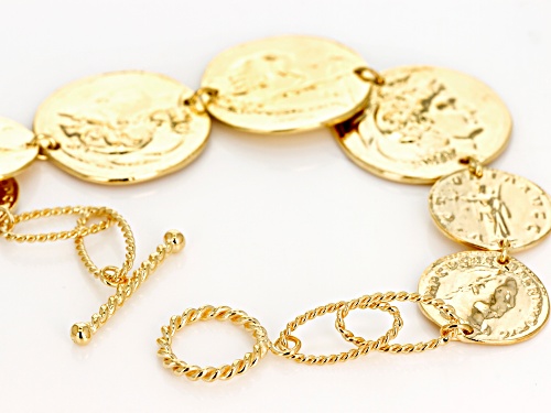 Artisan Collection of Turkey™ 18k yellow gold over sterling silver coin bracelet - Size 7.5