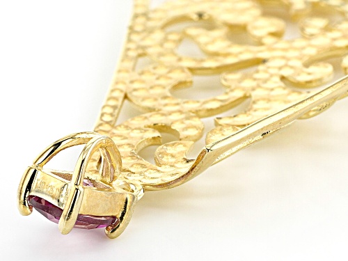Artisan Collection of Turkey™ 1.20ct Oval Lavender Path™ Quartz 18k Yellow Gold Over Silver Pendant