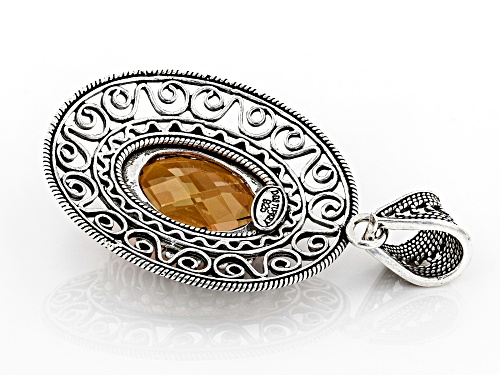 Artisan Collection Of Turkey™ 9.00ct Oval Orange Quartz Solitaire Sterling Silver Pendant