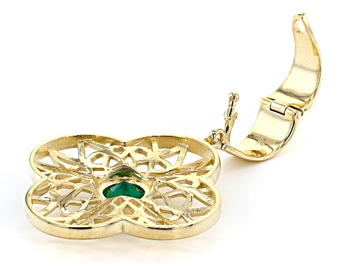 Artisan Collection of Turkey™ 1.90ctw Round Green Onyx 18K Yellow Gold Over Sterling Silver Enhancer