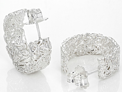 Artisan Collection of Turkey™ Platinum Over Sterling Silver Hoop Earrings