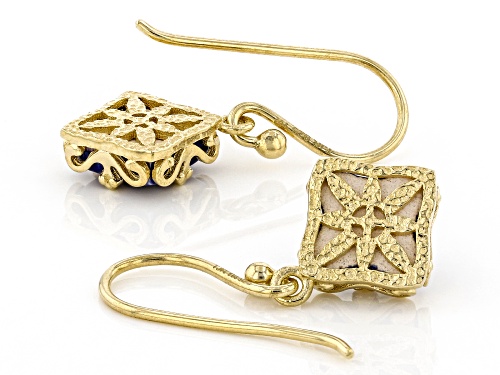 Artisan Collection of Turkey™ Ceramic Evil Eye 18K Yellow Gold Over Sterling Silver Earrings