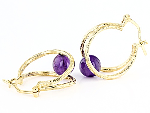 Artisan Collection of Turkey™ 4.00ctw Amethyst 18k Yellow Gold Over Sterling Silver Earrings