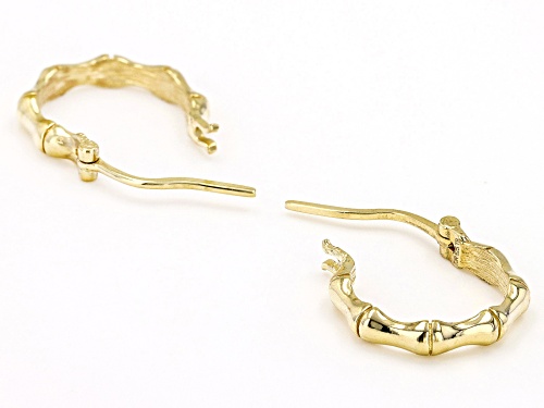 Artisan Collection of Turkey™ 18k Yellow Gold Over Sterling Silver Bamboo Ring And Earring Set