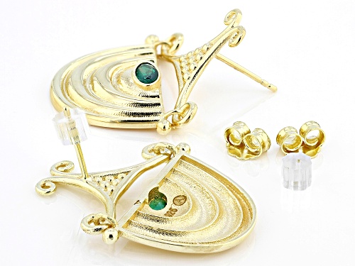 Artisan Collection of Turkey™ Green Crystal 18K Yellow Gold Over Sterling Silver Earrings