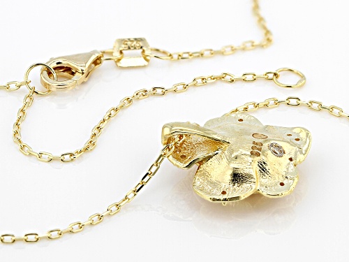 Artisan Collection of Turkey™ Pearl & Diamond Simulant 18K Gold Over Silver Flower Necklace - Size 20