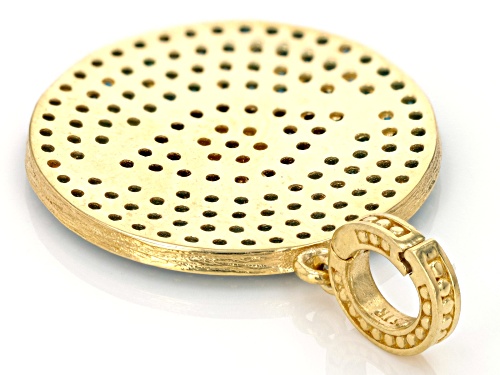 Artisan Collection of Turkey™ Crystal & Cubic Zirconia 18K Gold Over Silver Evil Eye Pendant