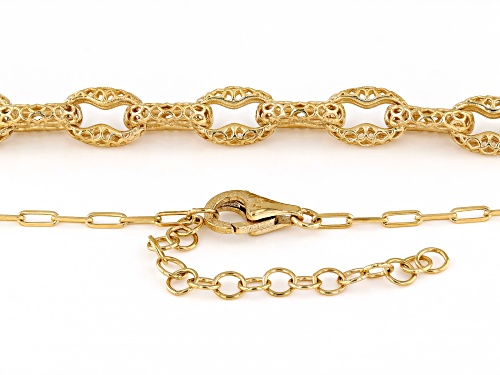 Artisan Collection of Turkey™ 18K Yellow Gold Over Sterling Silver 7.8mm Mariner Link Chain Necklace - Size 18