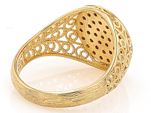 Artisan Collection of Turkey™ 0.35ctw Red Garnet 18K Gold Over Sterling Silver Signet Ring - Size 6