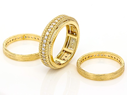 Artisan Collection of Turkey™ Bella Luce® 18K Gold Over Silver Set of 3 Spinner Band Rings - Size 6