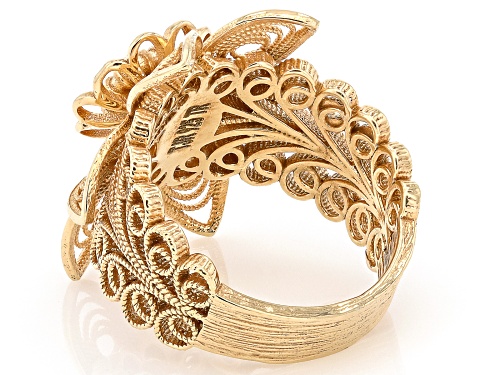 Artisan Collection of Turkey™ 18K Gold Over Silver 2-layer Floral Statement Ring - Size 8