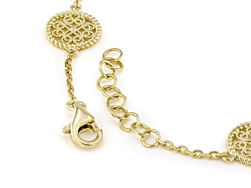 Artisan Collection of Turkey™ 18k Yellow Gold Over Sterling Silver Filigree Station Bracelet - Size 8
