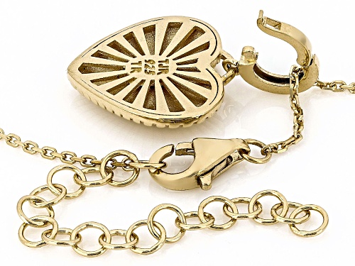 Artisan Collection of Turkey™ White Zircon 18K Gold Over Silver Heart Enhancer Pendant With Chain