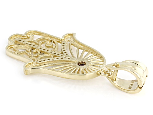 Artisan Collection of Turkey™ Amethyst & Black Spinel 18K Gold Over Silver Hamsa Hand Enhancer