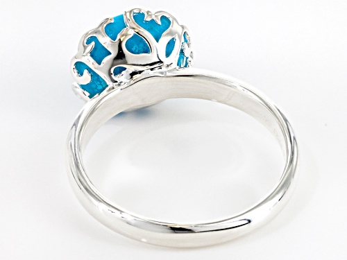 Tehya Oyama Turquoise™ 11x8mm Oval Sleeping Beauty Turquoise Nugget Silver Solitaire Ring - Size 9