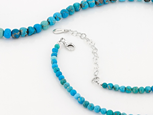 Tehya Oyama Turquoise™ Graduated 3-7mm Sleeping Beauty Turquoise Bead Sterling Silver Necklace - Size 28
