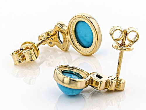 Tehya Oyama Turquoise™ Sleeping Beauty Turquoise, Blue & White Topaz 18k Gold Over Silver Earrings