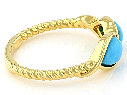 Sleeping Beauty Turquoise 18k Yellow Gold Over Sterling Silver Ring - Size 8