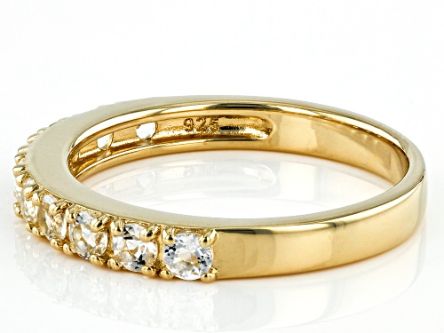0.63ctw Round White Topaz 18K Yellow Gold Over Sterling Silver Band Ring - Size 5