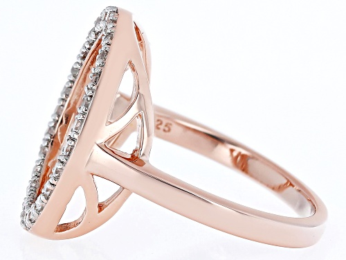 .50ctw Round White Zircon 18k Rose Gold Over Sterling Silver Circle Ring - Size 7