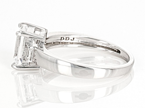 1.44ctw Lab Created White Sapphire Rhodium Over Sterling Silver Ring - Size 9