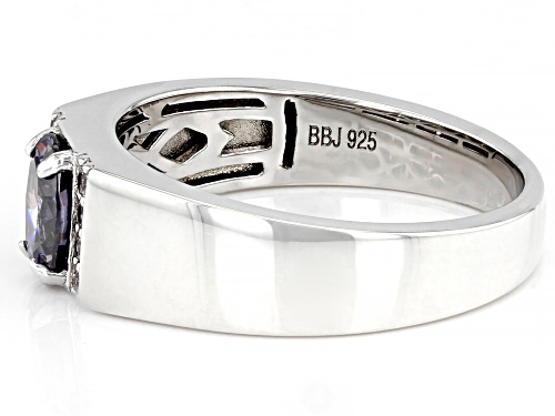 0.95ct Purple Strontium Titanate With 0.15ctw White Zircon Rhodium Over Sterling Silver Ring - Size 7