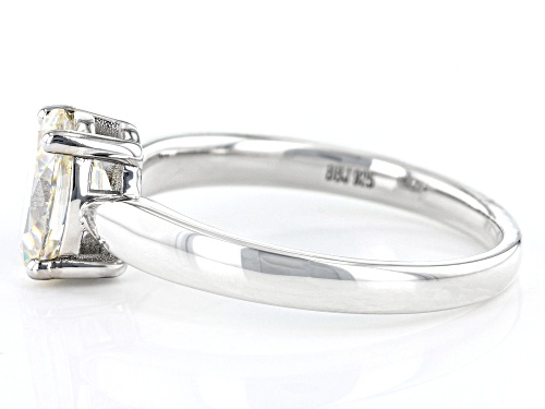 1.50ct Oval Strontium Titanate Rhodium Over Sterling Silver Solitaire Ring - Size 10