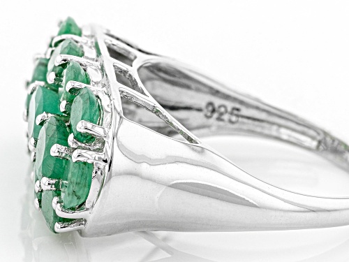 2.84ctw Oval Sakota Emerald Rhodium Over Sterling Silver Ring - Size 7