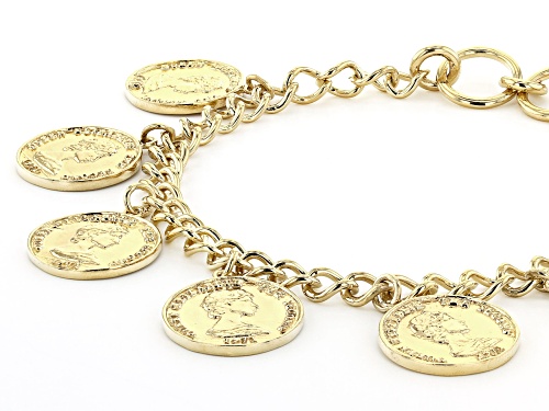 Global Destinations™ 18k Gold Over Sterling Silver Coin Replica Charm Bracelet - Size 7.25