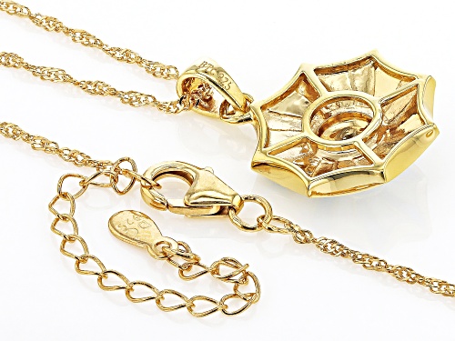 Global Destinations™ Blue & White Enamel 18k Yellow Gold Over Silver Evil Eye Pendant With Chain