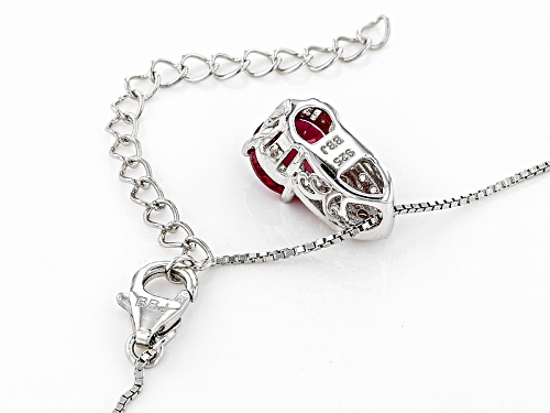 2.38ct Mahaleo® Ruby With .16ctw Andalusite And .12ctw White Zircon Silver Pendant With Chain