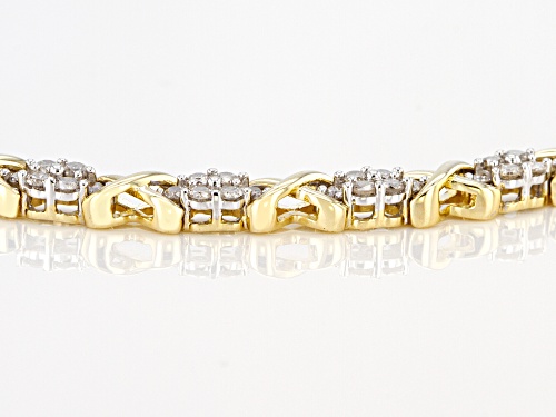 2.00ctw Round Diamond 10k Yellow Gold Bracelet - Size 7.25