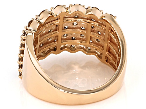 2.00ctw Round Champagne Diamond 10K Rose Gold Ring - Size 6