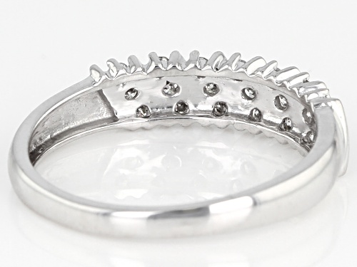 0.20ctw Round White Diamond 10K White Gold Band Ring - Size 6
