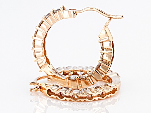 1.70ctw Round Champagne Diamond 10K Rose Gold Earrings