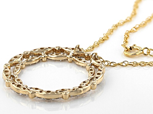 0.50ctw Round White Diamond 10K Yellow Gold Circle Necklace - Size 18