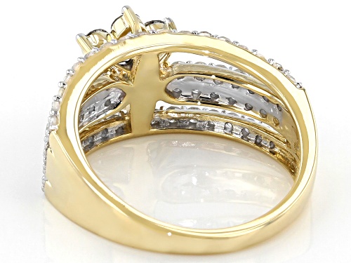 1.25ctw Round White Diamond 10K Yellow Gold Cluster Ring - Size 6