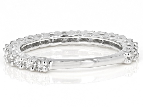 0.65ctw Round White Diamond 10K White Gold Band Ring - Size 10