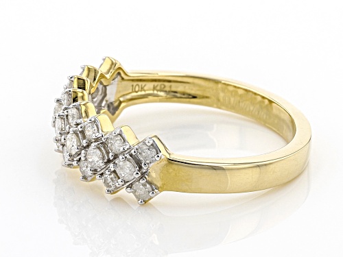 0.50ctw Round White Diamond 10K Yellow Gold Band Ring - Size 6