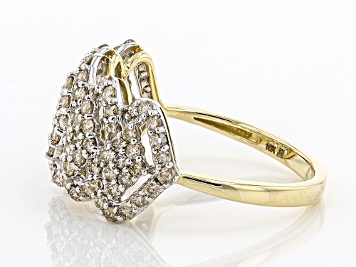 1.00ctw Round Candlelight Diamonds™ 10K Yellow Gold Wide Band Ring - Size 5