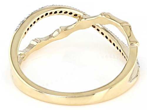 0.10ctw Round White Diamond 10k Yellow Gold Crossover Ring - Size 7