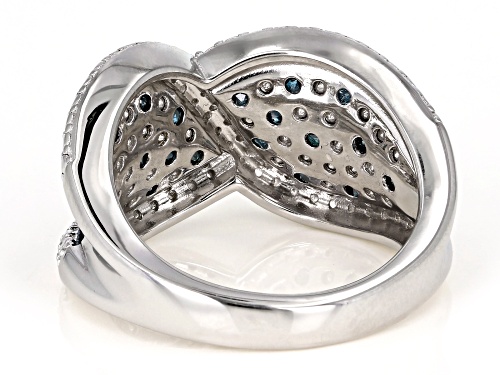 0.30ctw Round Blue Velvet Diamonds™ Rhodium Over Sterling Silver Ring - Size 5
