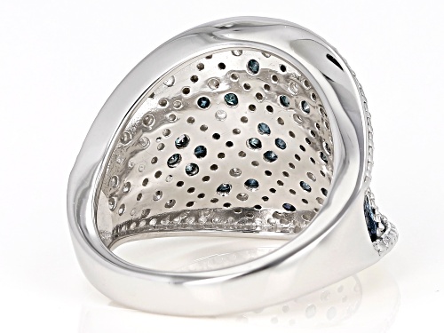 0.29ctw Round Blue Velvet Diamonds™ Rhodium Over Sterling Silver Ring - Size 6