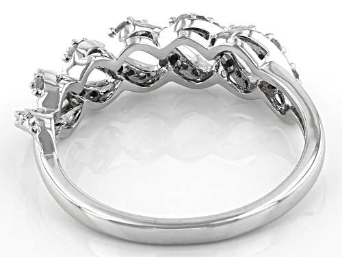 0.25ctw Round White Diamond Rhodium Over Sterling Silver Twisted Band Ring - Size 7