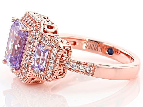 Vanna K ™ For Bella Luce ® 5.29CTW Lavender & White Diamond Simulants Eterno ™ Rose Ring - Size 7