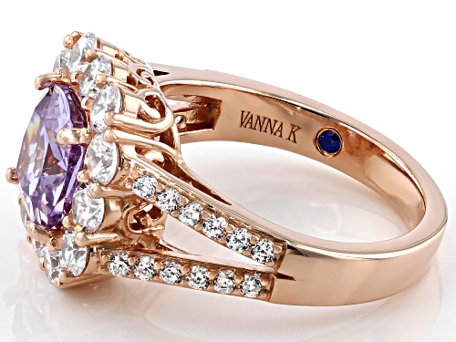 Vanna K™For Bella Luce®6.67ctw Lavender and White Diamond Simulants Eterno™Rose Ring (3.72ctw DEW) - Size 10